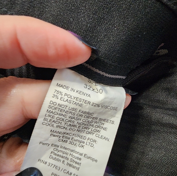 Savane 32 x 30 Dress Pants Men's Classic Black Flat Front Casual Office‎ B986 - Picture 4 of 4